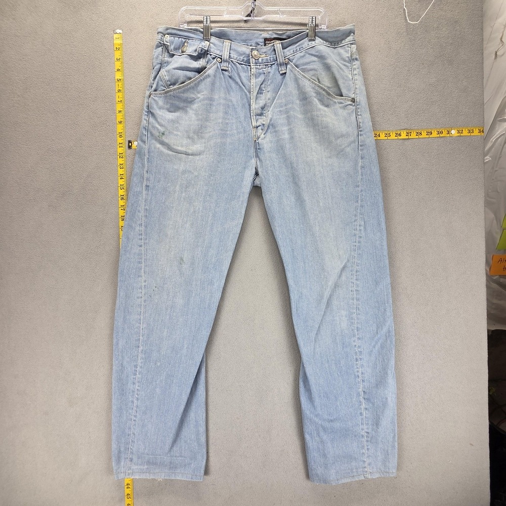 VTG Levis Engineered Jeans Mens Blue Twisted Flap Pocket Button Fly Fits 36x32